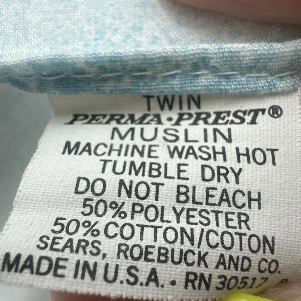 Vintage Sears Roebuck Rainbow Clouds Twin Flat/Fitted Sheet